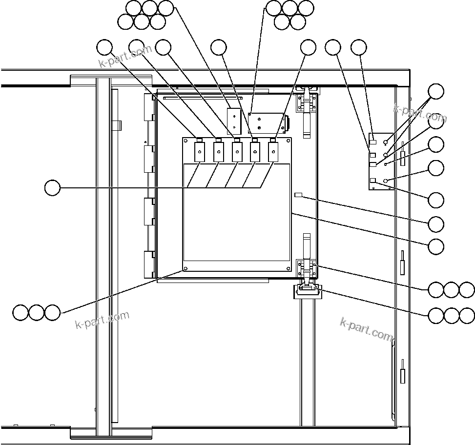 Komatsu parts book diagram for AFE47-FQ 730E S/N A30546 - A30549     ROSSING URANIUM: CONTROL CABINET ASSM - TROLLEY (STATEX III)