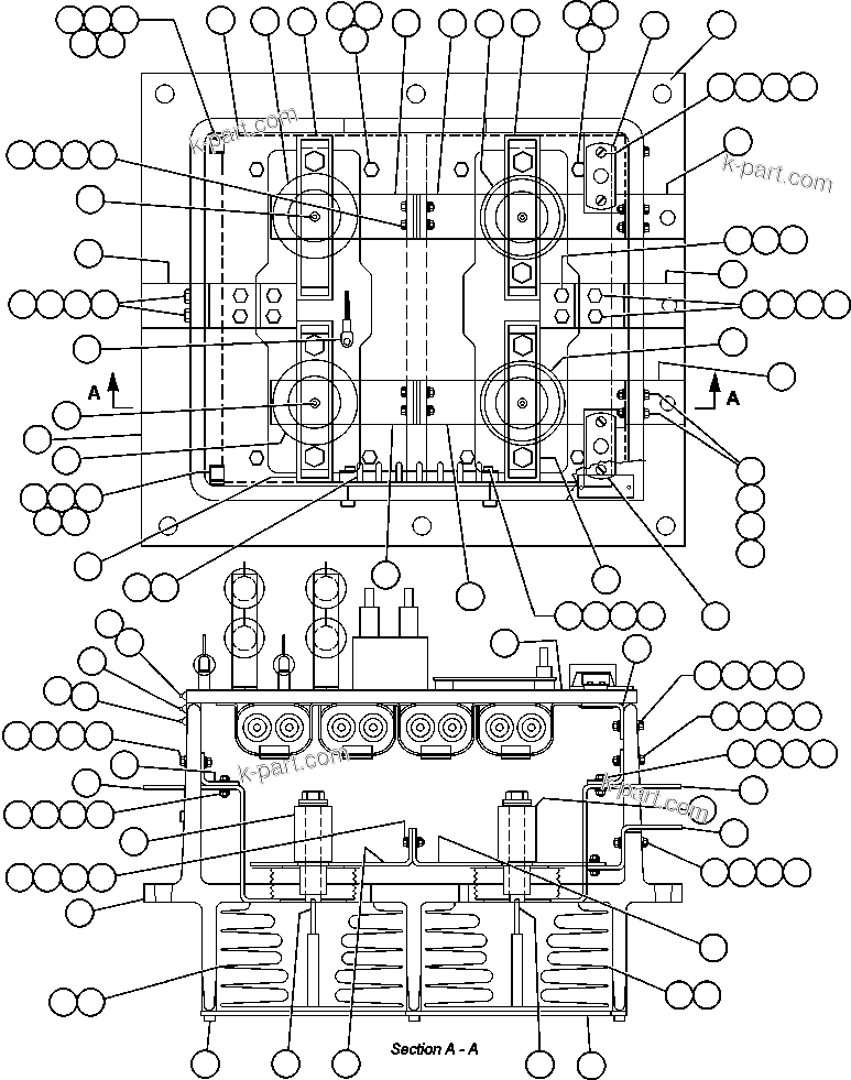 Komatsu parts book diagram for AFE47-FQ 730E S/N A30546 - A30549     ROSSING URANIUM: PANEL - MFSE   1/3 (PB8837)