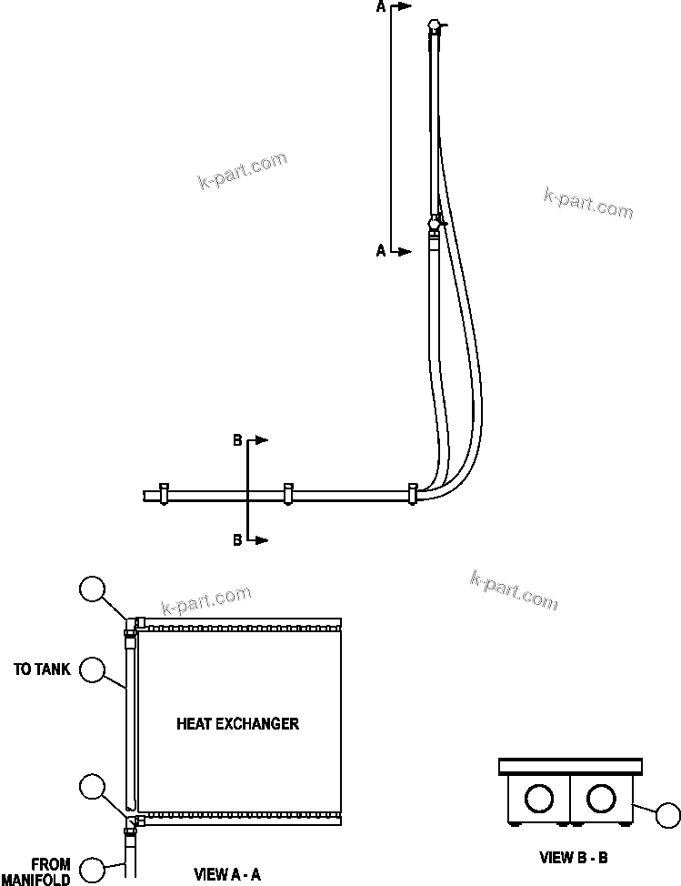 Komatsu parts book diagram for AFE47-FQ 730E S/N A30546 - A30549     ROSSING URANIUM: HEAT EXCHANGER PIPING