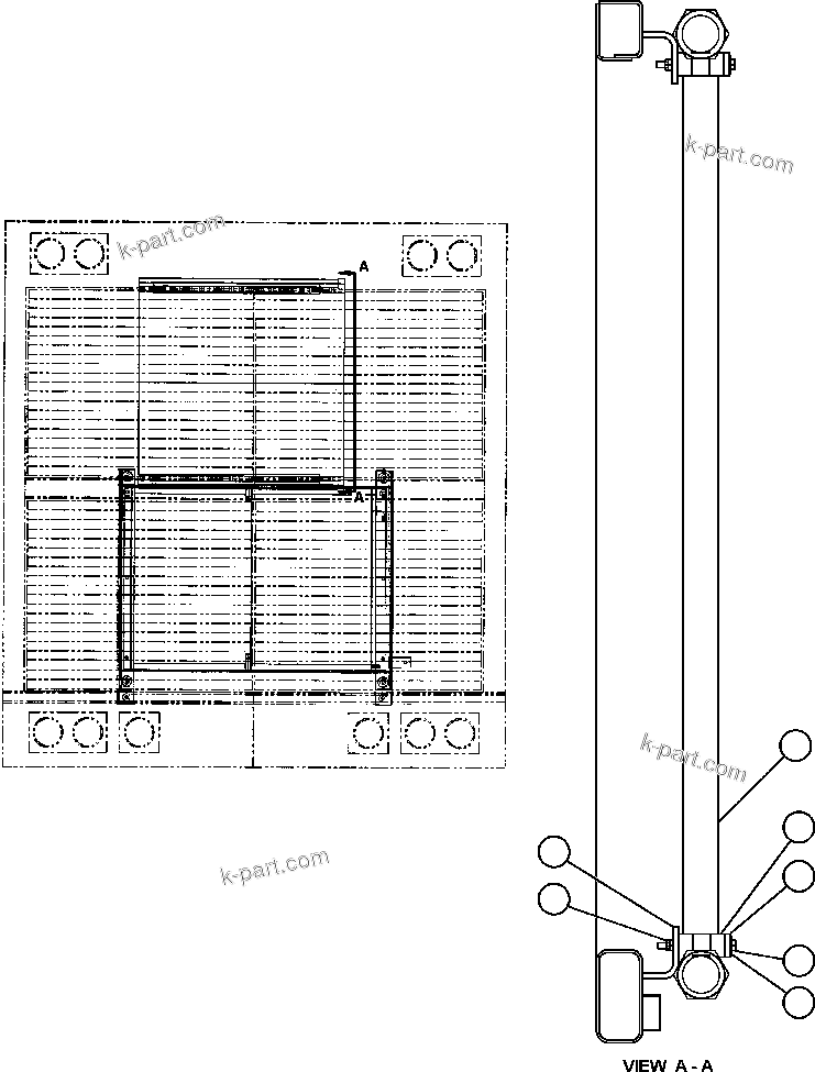 Komatsu parts book diagram for AFE47-FQ 730E S/N A30546 - A30549     ROSSING URANIUM: HEAT EXCHANGER INSTALLATION