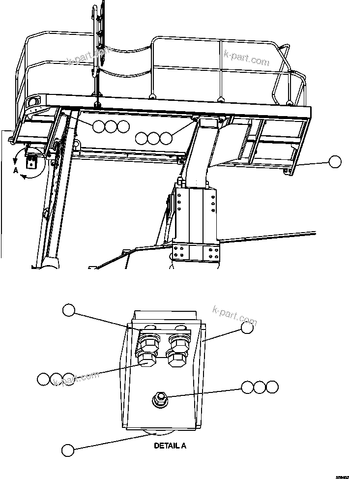 Komatsu parts book diagram for AFE47-GG 730E S/N A30600-A30601 & A30604-A30605    ROSSING (Trolley): LH DECK INSTALLATION