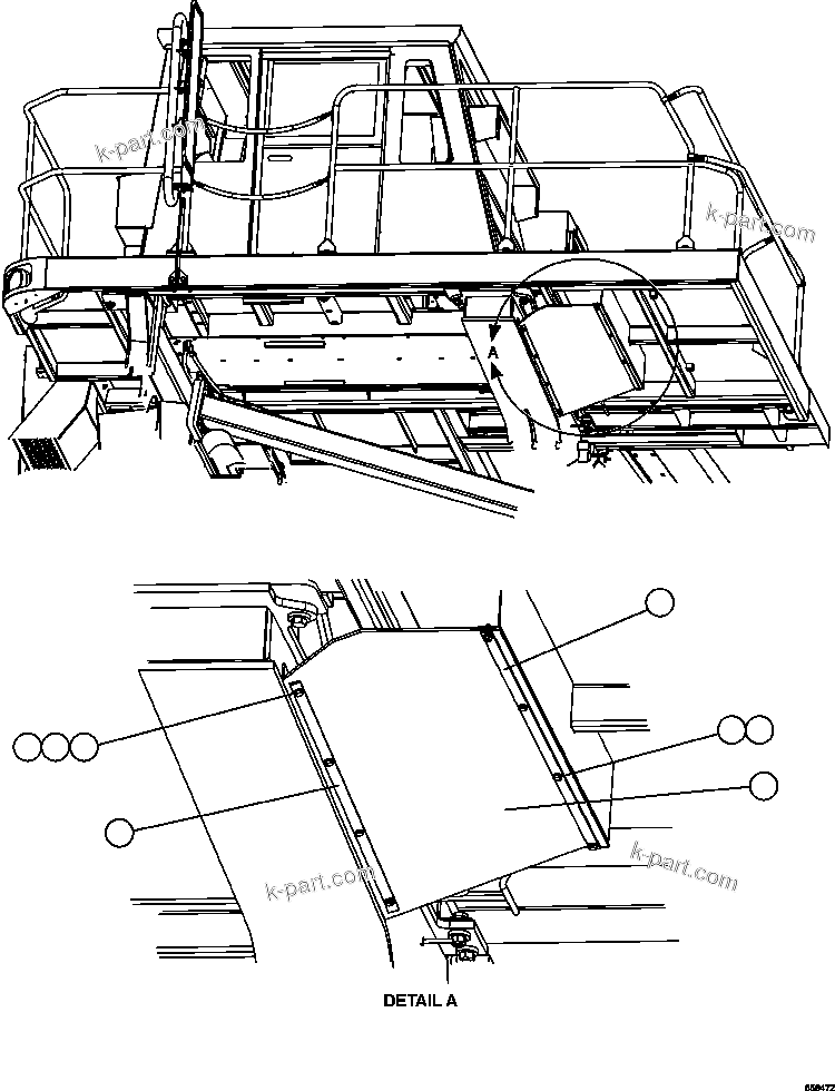 Komatsu parts book diagram for AFE47-GG 730E S/N A30600-A30601 & A30604-A30605    ROSSING (Trolley): LH DECK - MISCELLANEOUS