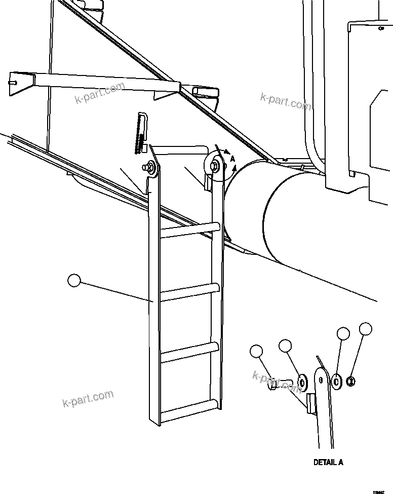 Komatsu parts book diagram for AFE47-GG 730E S/N A30600-A30601 & A30604-A30605    ROSSING (Trolley): ACCESS LADDERS INSTALLATION