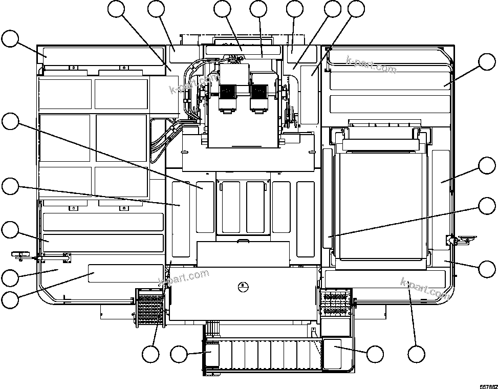 Komatsu parts book diagram for AFE47-GG 730E S/N A30600-A30601 & A30604-A30605    ROSSING (Trolley): DECK SECTIONS & SAFETY WALKS