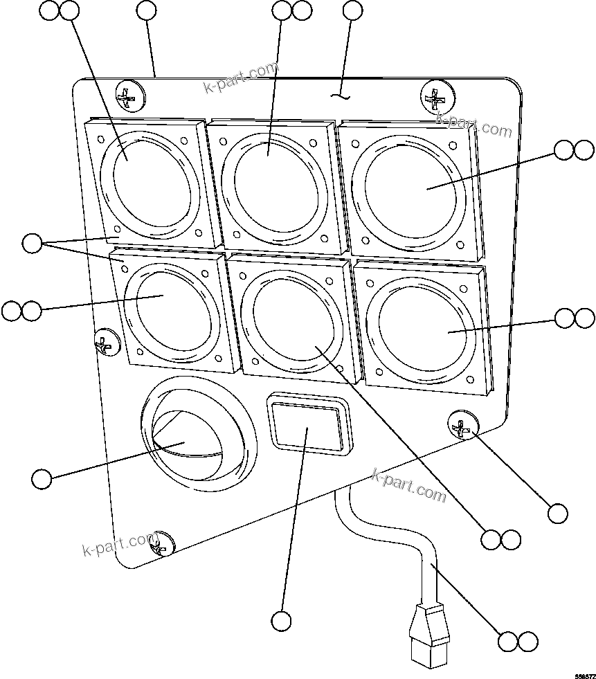Komatsu parts book diagram for AFE47-GG 730E S/N A30600-A30601 & A30604-A30605    ROSSING (Trolley): UPPER LH DASH MODULE (SM5164)
