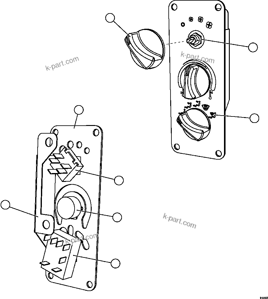 Komatsu parts book diagram for AFE47-GG 730E S/N A30600-A30601 & A30604-A30605    ROSSING (Trolley): CONTROL PANEL SWITCH (EL5676)