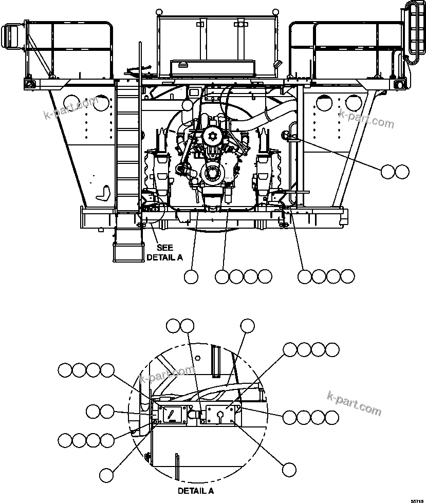 Komatsu parts book diagram for AFE47-GG 730E S/N A30600-A30601 & A30604-A30605    ROSSING (Trolley): LH UPRIGHT & GROUND LEVEL SWITCH WIRING