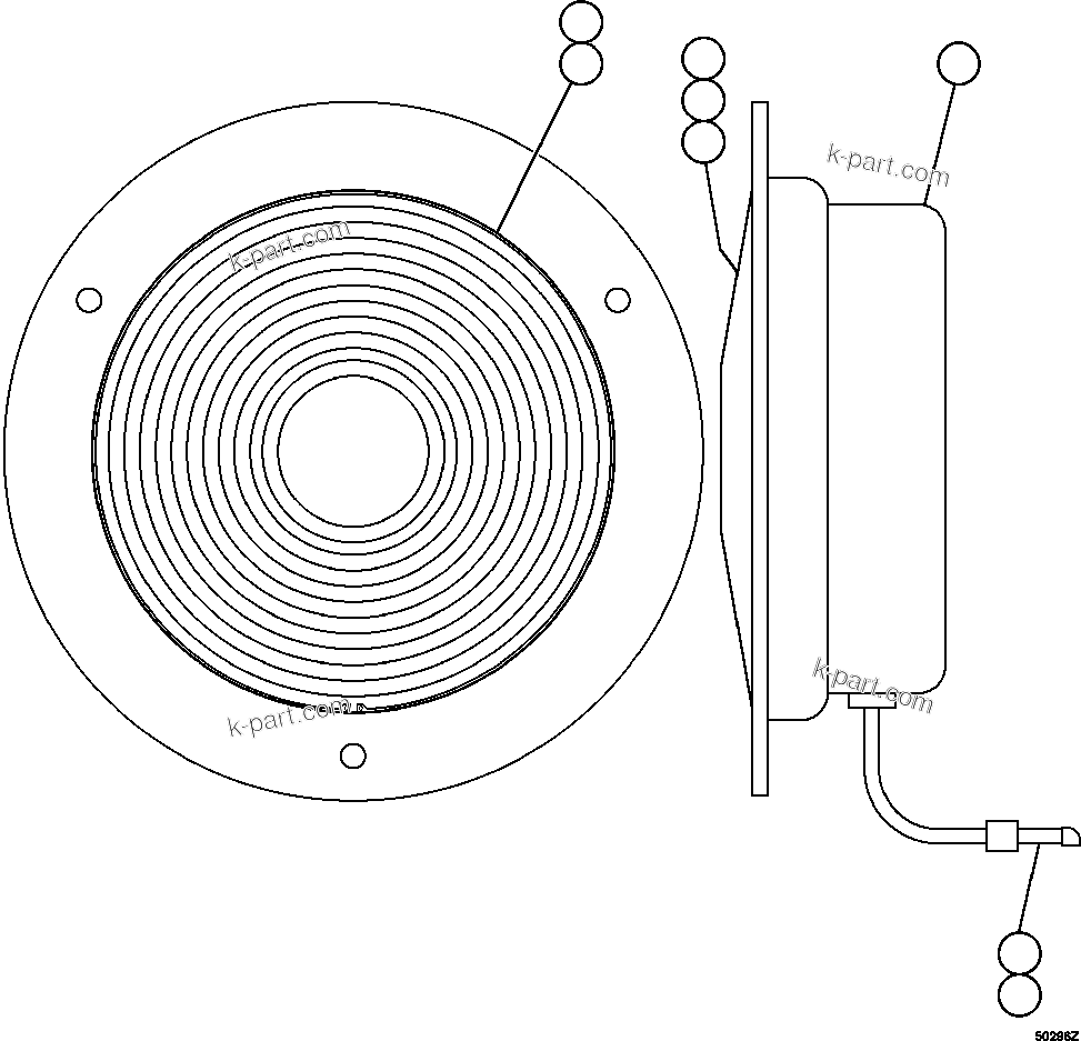 Komatsu parts book diagram for AFE47-GG 730E S/N A30600-A30601 & A30604-A30605    ROSSING (Trolley): LADDER LIGHT ASSEMBLY (TZ2413)