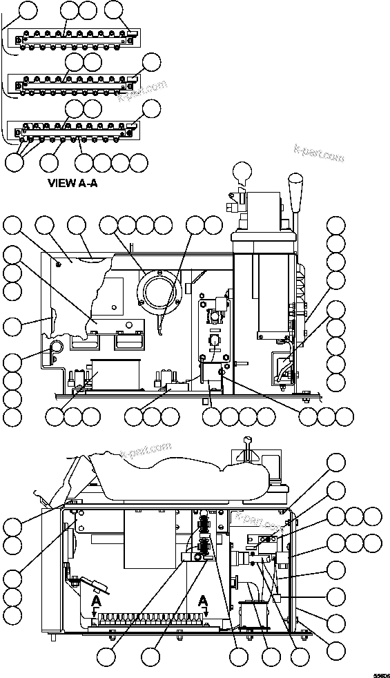 Komatsu parts book diagram for AFE47-GG 730E S/N A30600-A30601 & A30604-A30605    ROSSING (Trolley): CAB INTERFACE COMPARTMENT ( 2/2)