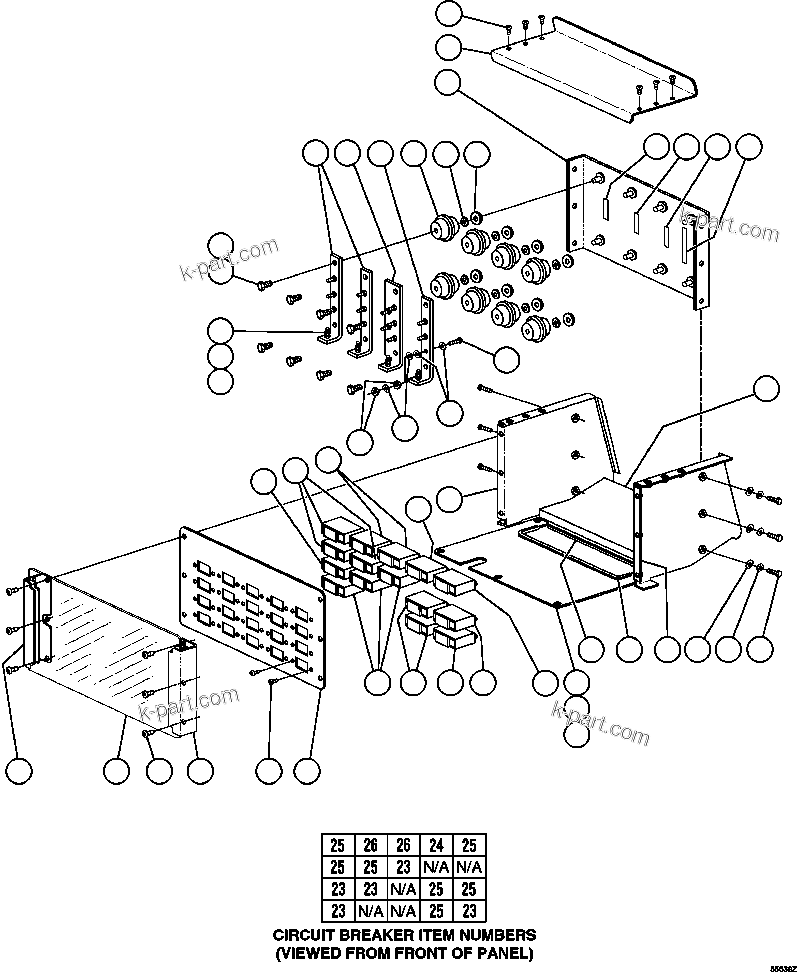 Komatsu parts book diagram for AFE47-GG 730E S/N A30600-A30601 & A30604-A30605    ROSSING (Trolley): DISTRIBUTION POWER BUS
