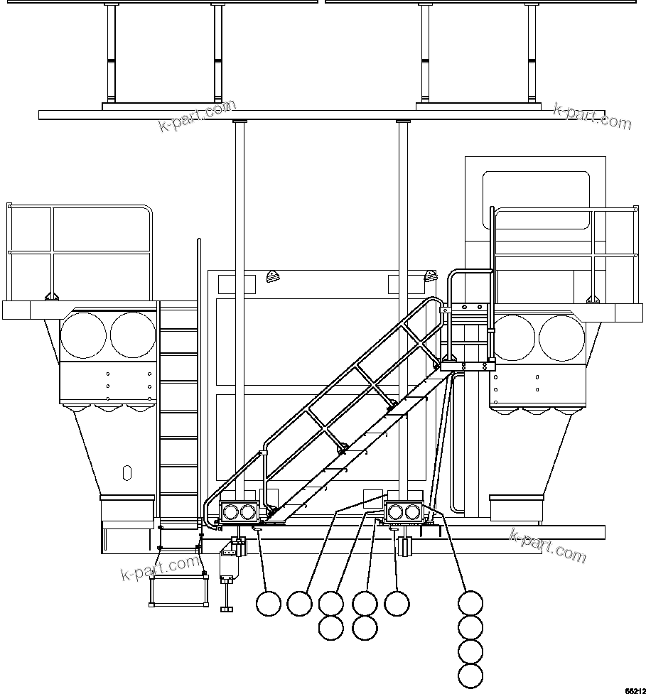 Komatsu parts book diagram for AFE47-GG 730E S/N A30600-A30601 & A30604-A30605    ROSSING (Trolley): HEADLIGHT RELOCATION GROUP