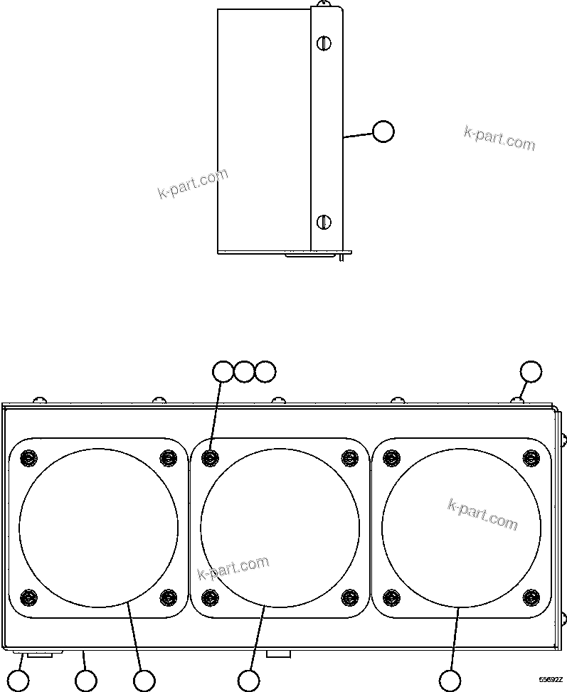 Komatsu parts book diagram for AFE47-GG 730E S/N A30600-A30601 & A30604-A30605    ROSSING (Trolley): PAYLOAD METER III - INDICATOR LIGHT ASSEMBLY