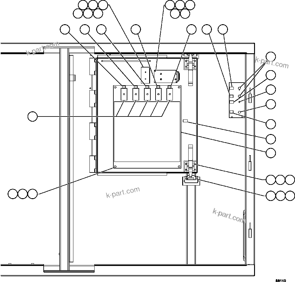 Komatsu parts book diagram for AFE47-GG 730E S/N A30600-A30601 & A30604-A30605    ROSSING (Trolley): CONTROL CABINET ASSM - TROLLEY (STATEX III)