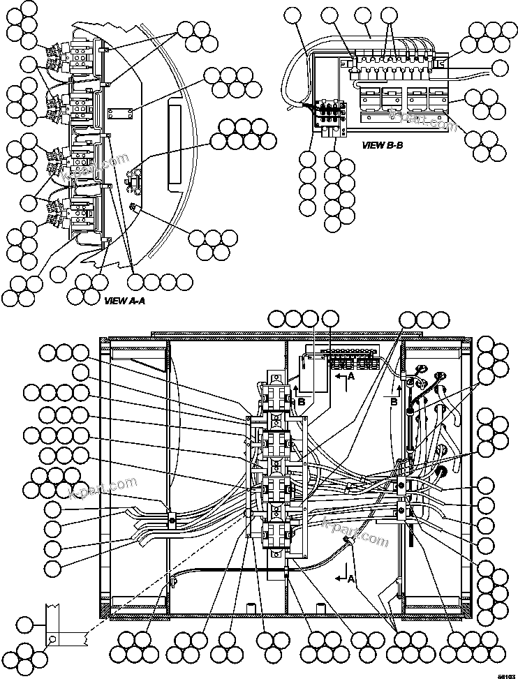 Komatsu parts book diagram for AFE47-GG 730E S/N A30600-A30601 & A30604-A30605    ROSSING (Trolley): DIESEL/TROLLEY SWITCH WIRING