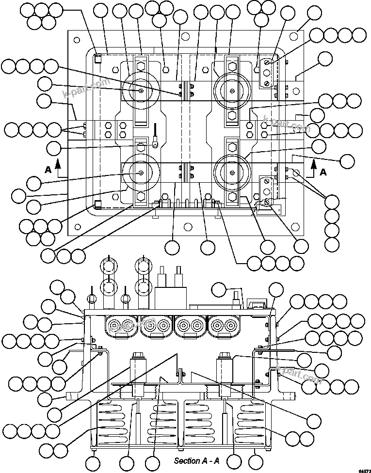 Komatsu parts book diagram for AFE47-GG 730E S/N A30600-A30601 & A30604-A30605    ROSSING (Trolley): PANEL - MFSE (PB8837)