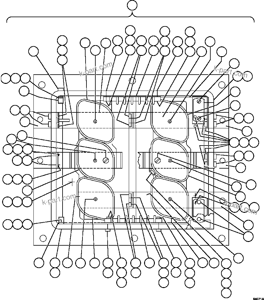 Komatsu parts book diagram for AFE47-GG 730E S/N A30600-A30601 & A30604-A30605    ROSSING (Trolley): PANEL - AFSE   1/2 (PB8838)