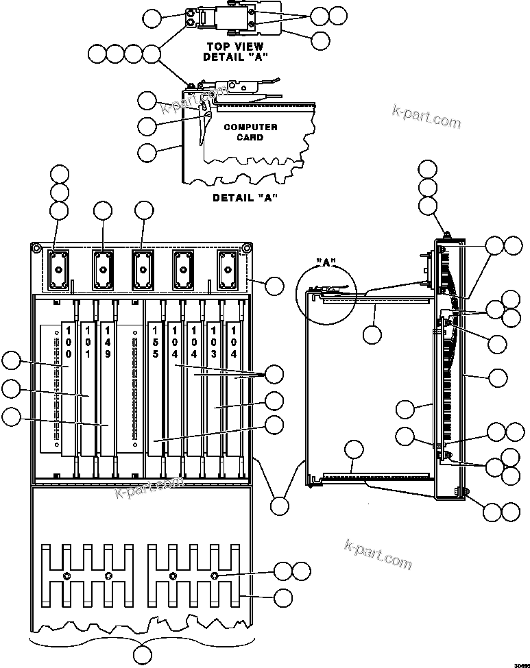 Komatsu parts book diagram for AFE47-GG 730E S/N A30600-A30601 & A30604-A30605    ROSSING (Trolley): STATEX III CONTROL CABINET (PB9511)