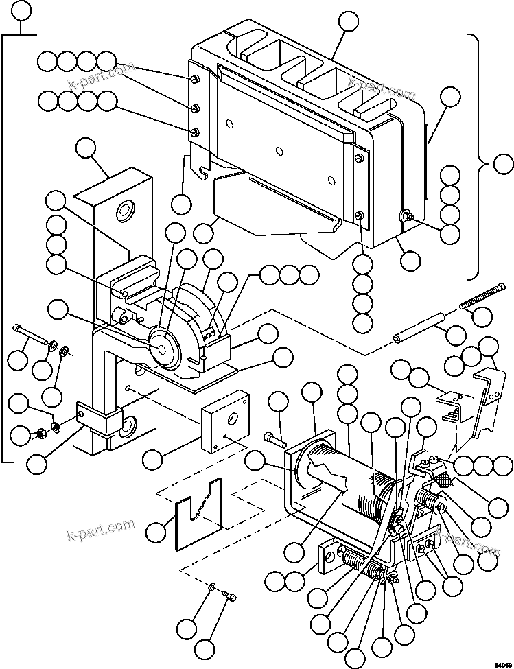 Komatsu parts book diagram for AFE47-GG 730E S/N A30600-A30601 & A30604-A30605    ROSSING (Trolley): CONTACTOR (VE1317)