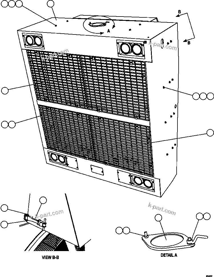 Komatsu parts book diagram for AFE47-GV 730E S/N A30648 - A30649   FOSKOR: GRILLE