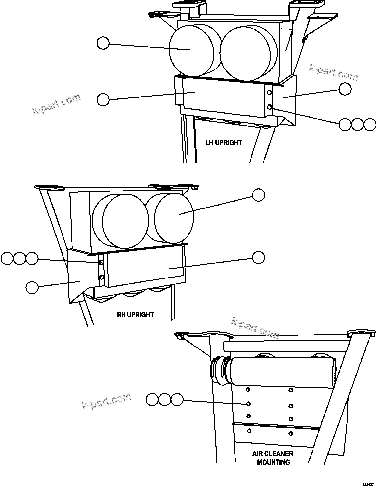 Komatsu parts book diagram for AFE47-GV 730E S/N A30648 - A30649   FOSKOR: AIR CLEANER PIPING & INSTALLATION   2/2