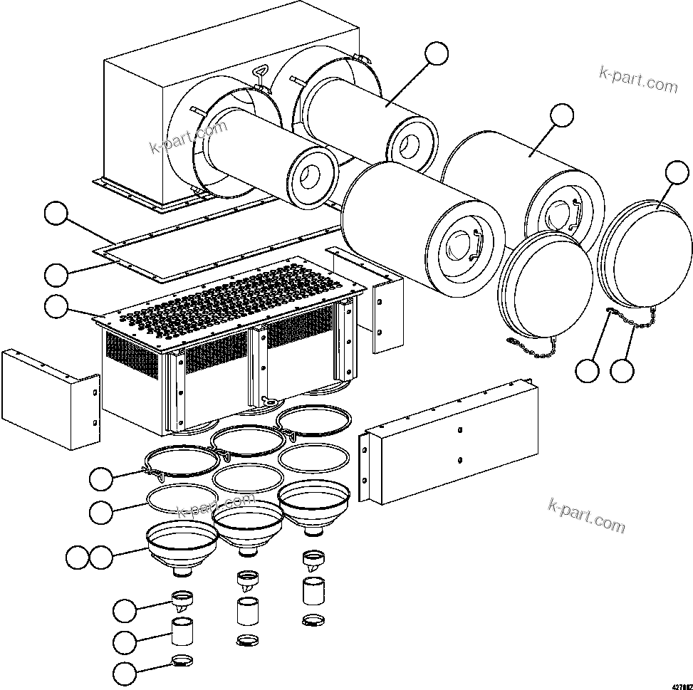Komatsu parts book diagram for AFE47-GV 730E S/N A30648 - A30649   FOSKOR: AIR CLEANER         PC2559
