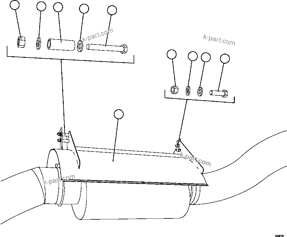 Komatsu parts book diagram for AFE47-GV 730E S/N A30648 - A30649   FOSKOR: MUFFLER SHIELD