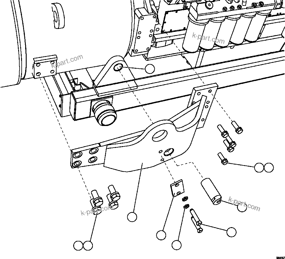 Komatsu parts book diagram for AFE47-GV 730E S/N A30648 - A30649   FOSKOR: ENGINE CRADLE INSTALLATION