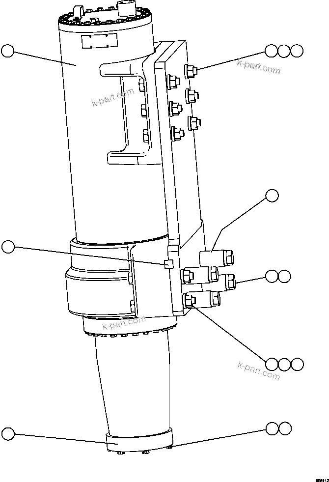 Komatsu parts book diagram for AFE47-GV 730E S/N A30648 - A30649   FOSKOR: FRONT SUSPENSION INSTALLATION