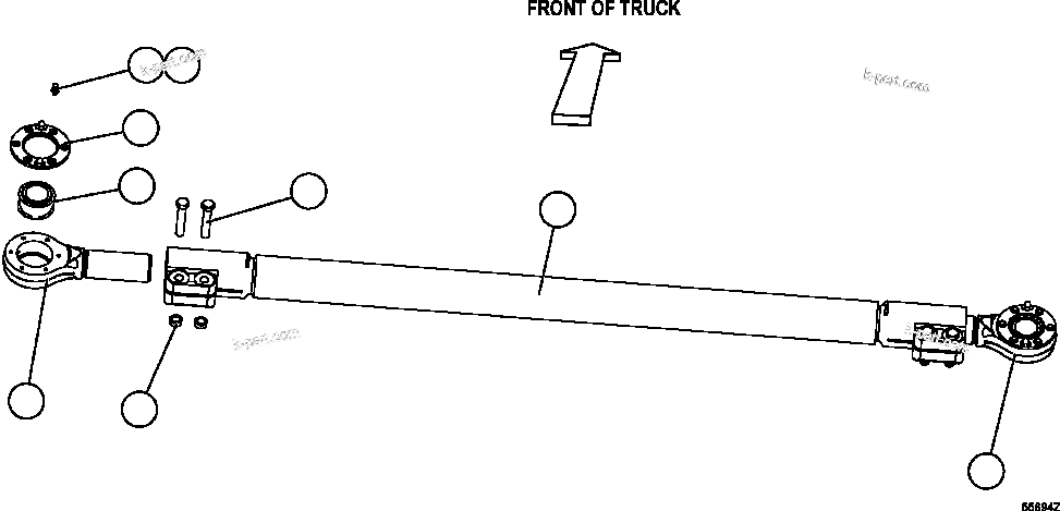 Komatsu parts book diagram for AFE47-GV 730E S/N A30648 - A30649   FOSKOR: TIE ROD ASSEMBLY