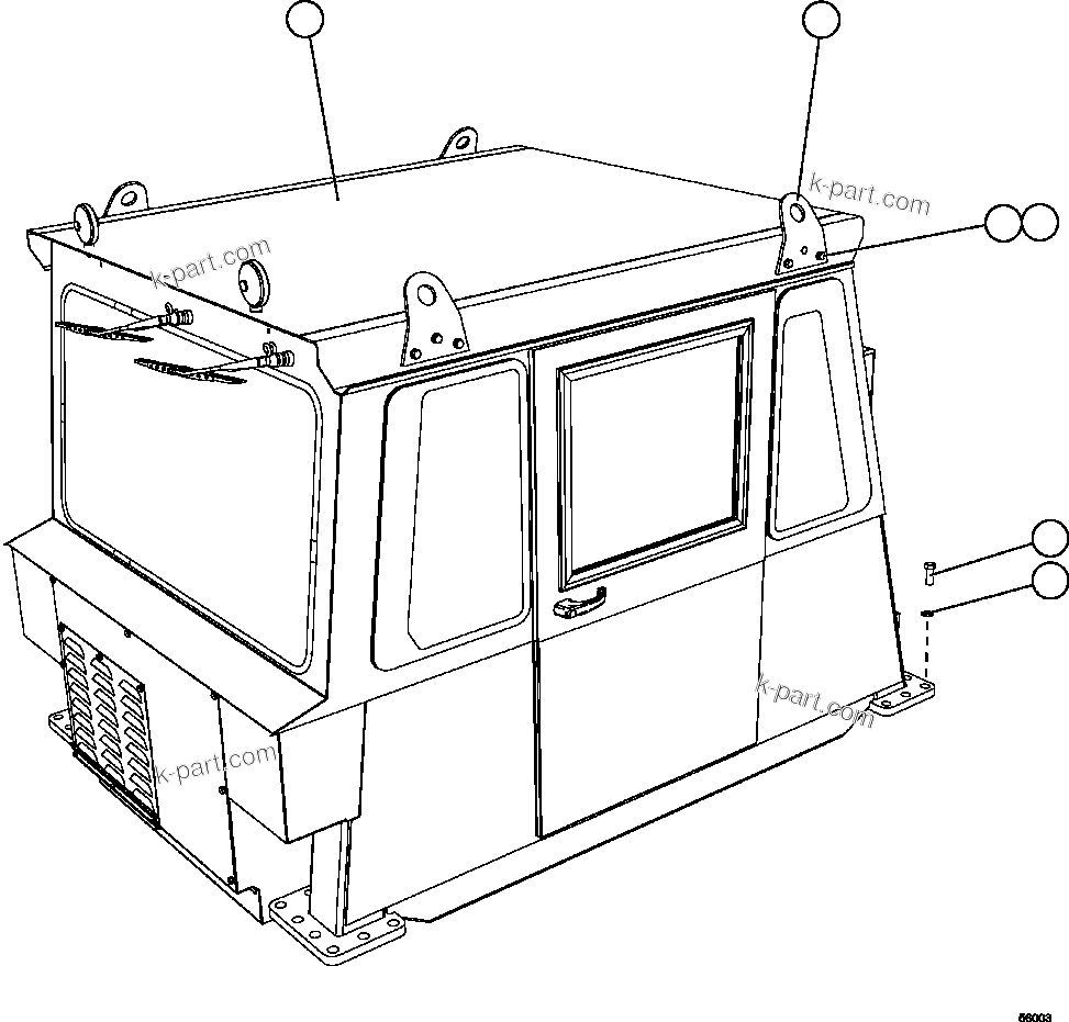 Komatsu parts book diagram for AFE47-GV 730E S/N A30648 - A30649   FOSKOR: CAB MOUNTING