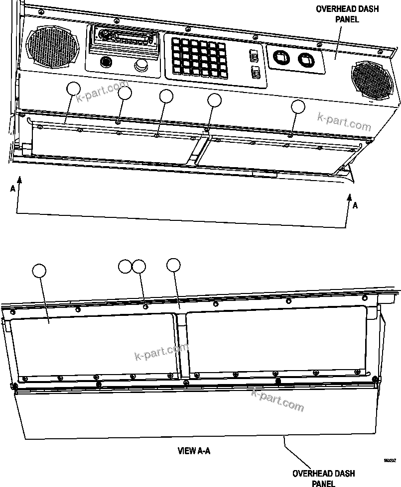 Komatsu parts book diagram for AFE47-GV 730E S/N A30648 - A30649   FOSKOR: VISOR INSTALLATION