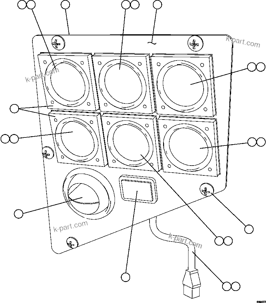 Komatsu parts book diagram for AFE47-GV 730E S/N A30648 - A30649   FOSKOR: UPPER LH DASH MODULE        SM5164