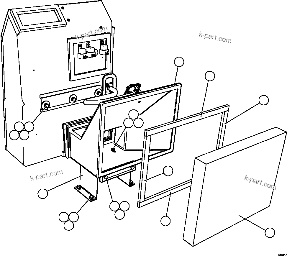 Komatsu parts book diagram for AFE47-GV 730E S/N A30648 - A30649   FOSKOR: HVAC INSTALLATION   1/2