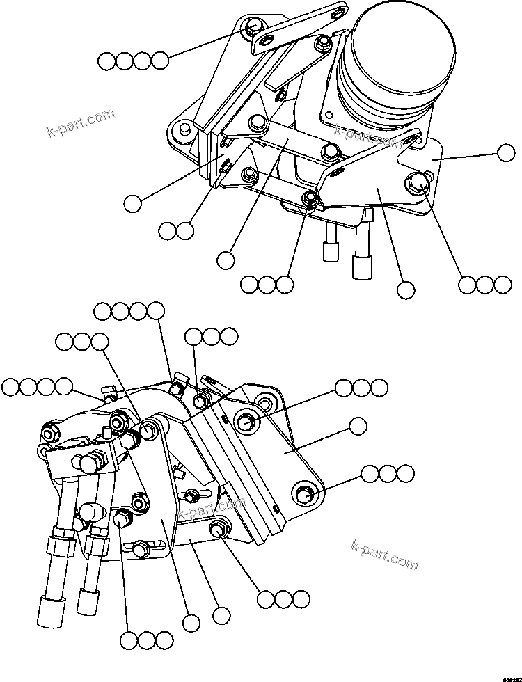Komatsu parts book diagram for AFE47-GV 730E S/N A30648 - A30649   FOSKOR: AIR CONDITIONER COMPRESSOR INSTALLATION   2/2