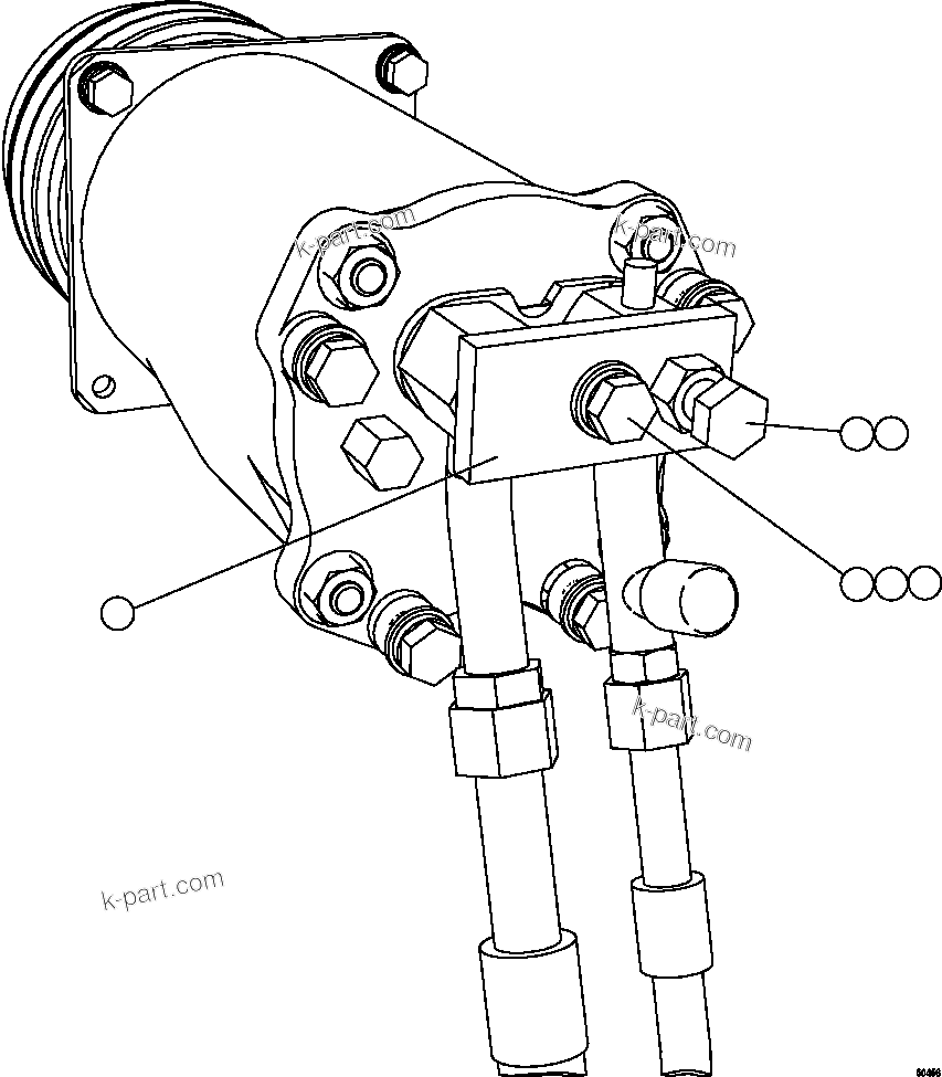 Komatsu parts book diagram for AFE47-GV 730E S/N A30648 - A30649   FOSKOR: ADJUSTABLE HOLD-DOWN ASSEMBLY      EJ1087