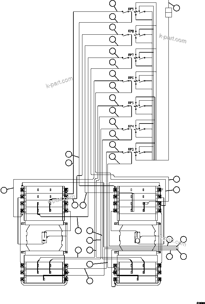 Komatsu parts book diagram for AFE47-GV 730E S/N A30648 - A30649   FOSKOR: ELECTRIC POWER COMPONENTS WIRING    2/2