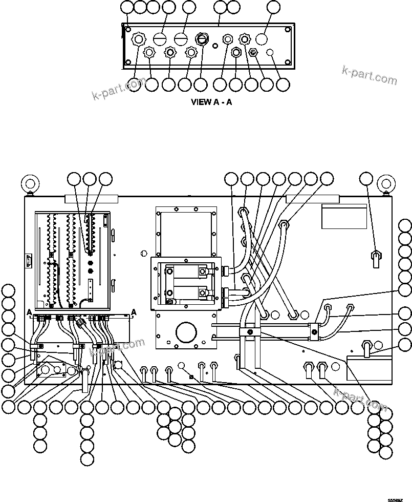Komatsu parts book diagram for AFE47-GV 730E S/N A30648 - A30649   FOSKOR: CONTROL CABINET WIRING - REAR