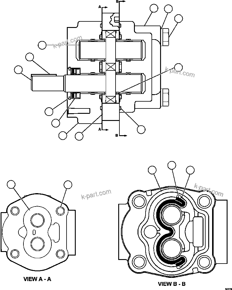 Komatsu parts book diagram for AFE47-GV 730E S/N A30648 - A30649   FOSKOR: HYDRAULIC MOTOR ASSEMBLY        PC0245