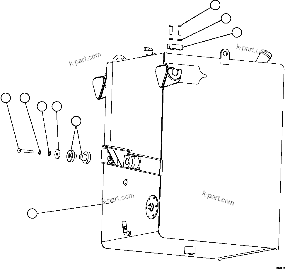 Komatsu parts book diagram for AFE47-GV 730E S/N A30648 - A30649   FOSKOR: FUEL TANK MOUNTING