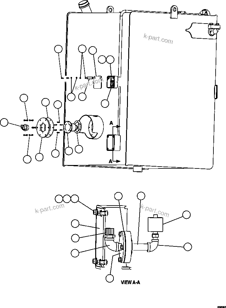 Komatsu parts book diagram for AFE47-GV 730E S/N A30648 - A30649   FOSKOR: FUEL TANK INSTALLATION