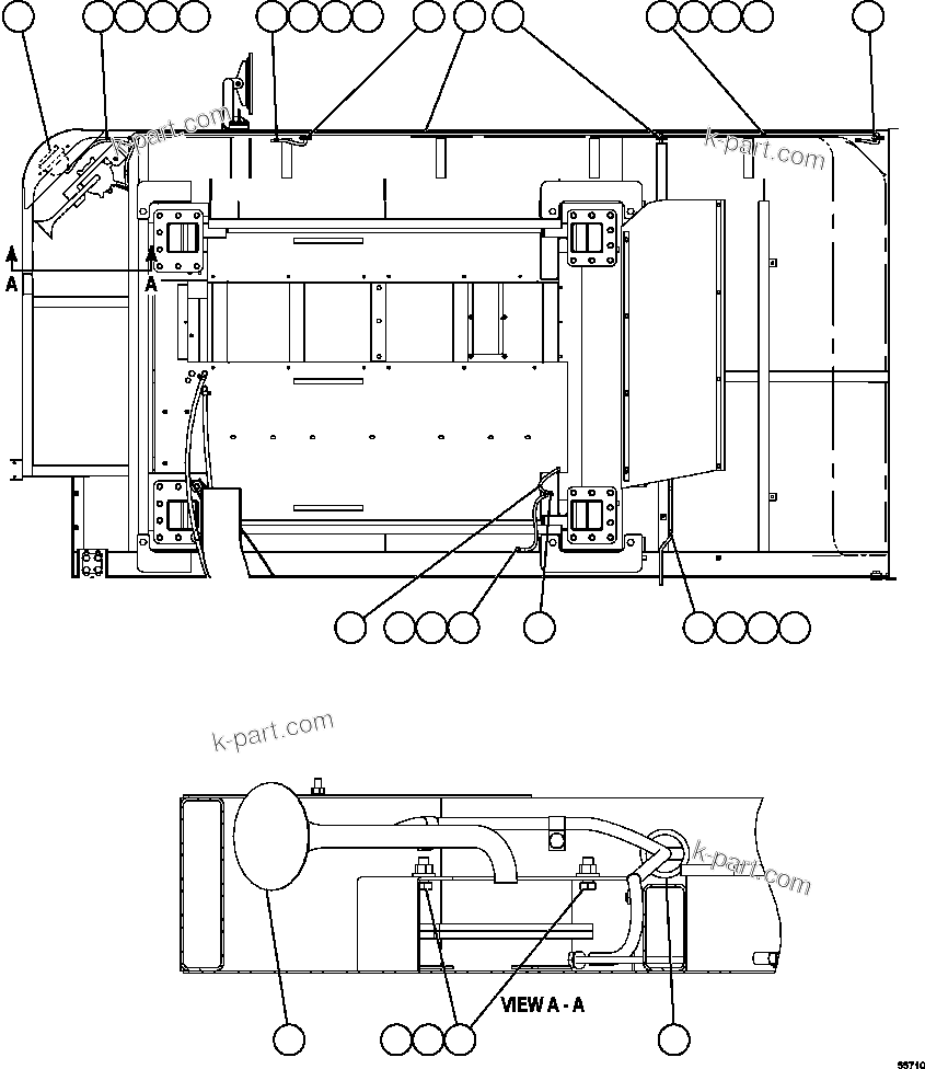 Komatsu parts book diagram for AFE47-GV 730E S/N A30648 - A30649   FOSKOR: LH DECK WIRING