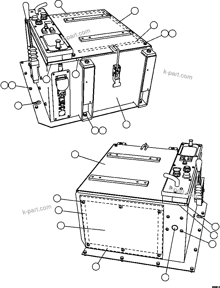 Komatsu parts book diagram for AFE47-GV 730E S/N A30648 - A30649   FOSKOR: CAB INTERFACE COMPARTMENT      1/4