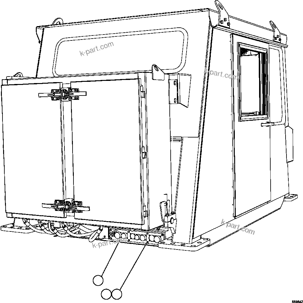 Komatsu parts book diagram for AFE47-GV 730E S/N A30648 - A30649   FOSKOR: CAB ELECTRICAL BULKHEAD