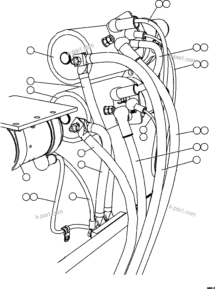 Komatsu parts book diagram for AFE47-GV 730E S/N A30648 - A30649   FOSKOR: STARTING SYSTEM WIRING    1/5