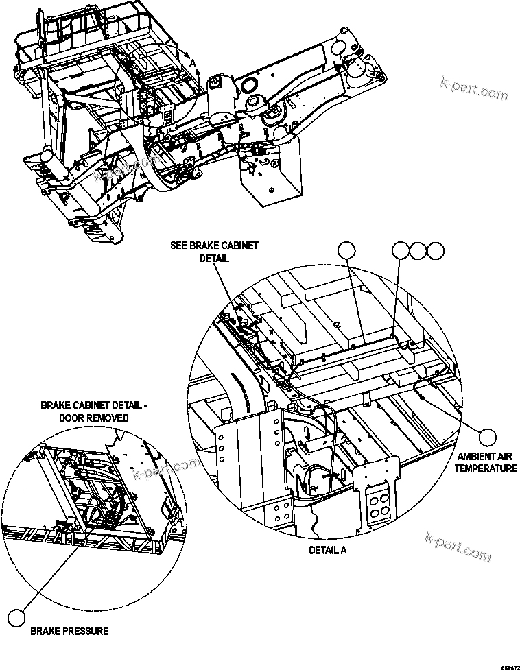 Komatsu parts book diagram for AFE47-GV 730E S/N A30648 - A30649   FOSKOR: VHMS - SENSOR INSTALLATION   1/2