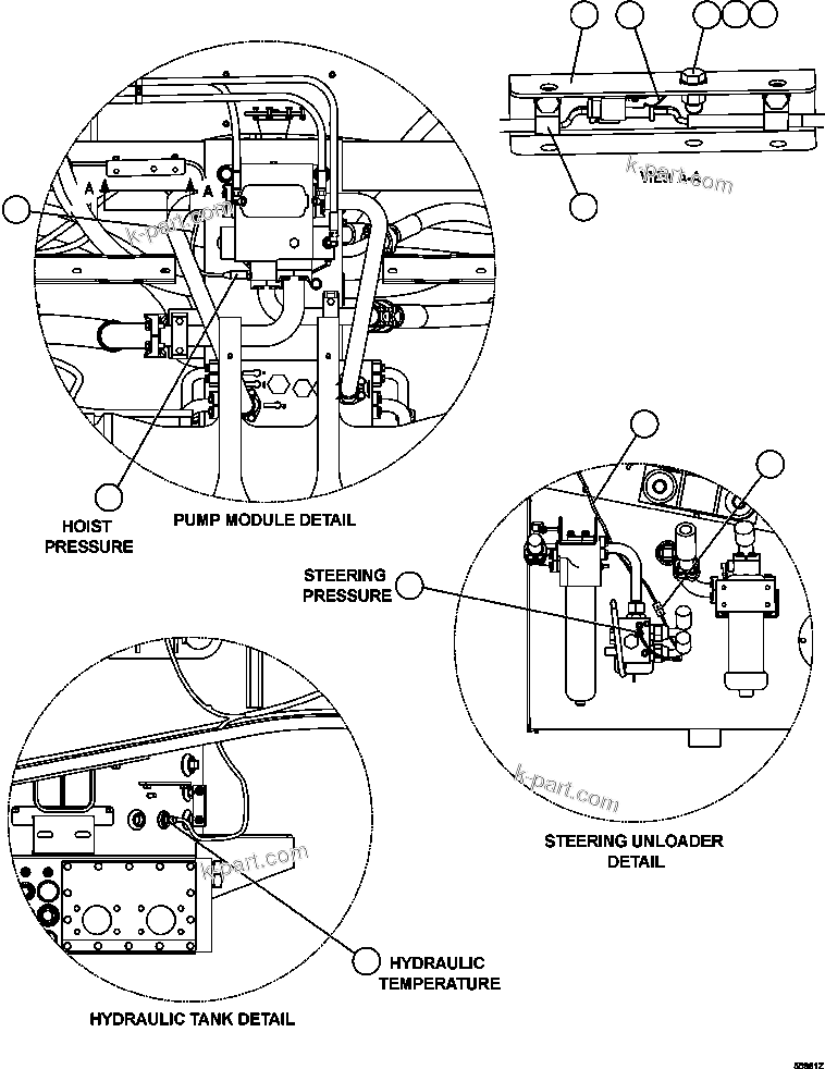 Komatsu parts book diagram for AFE47-GV 730E S/N A30648 - A30649   FOSKOR: VHMS - SENSOR INSTALLATION   2/2