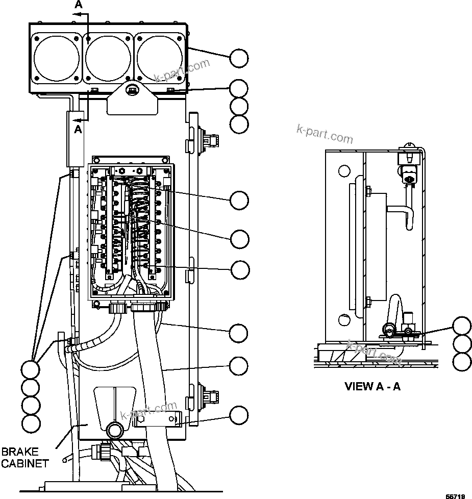 Komatsu parts book diagram for AFE47-GV 730E S/N A30648 - A30649   FOSKOR: PAYLOAD METER III - INDICATOR LIGHTS - LEFT DECK