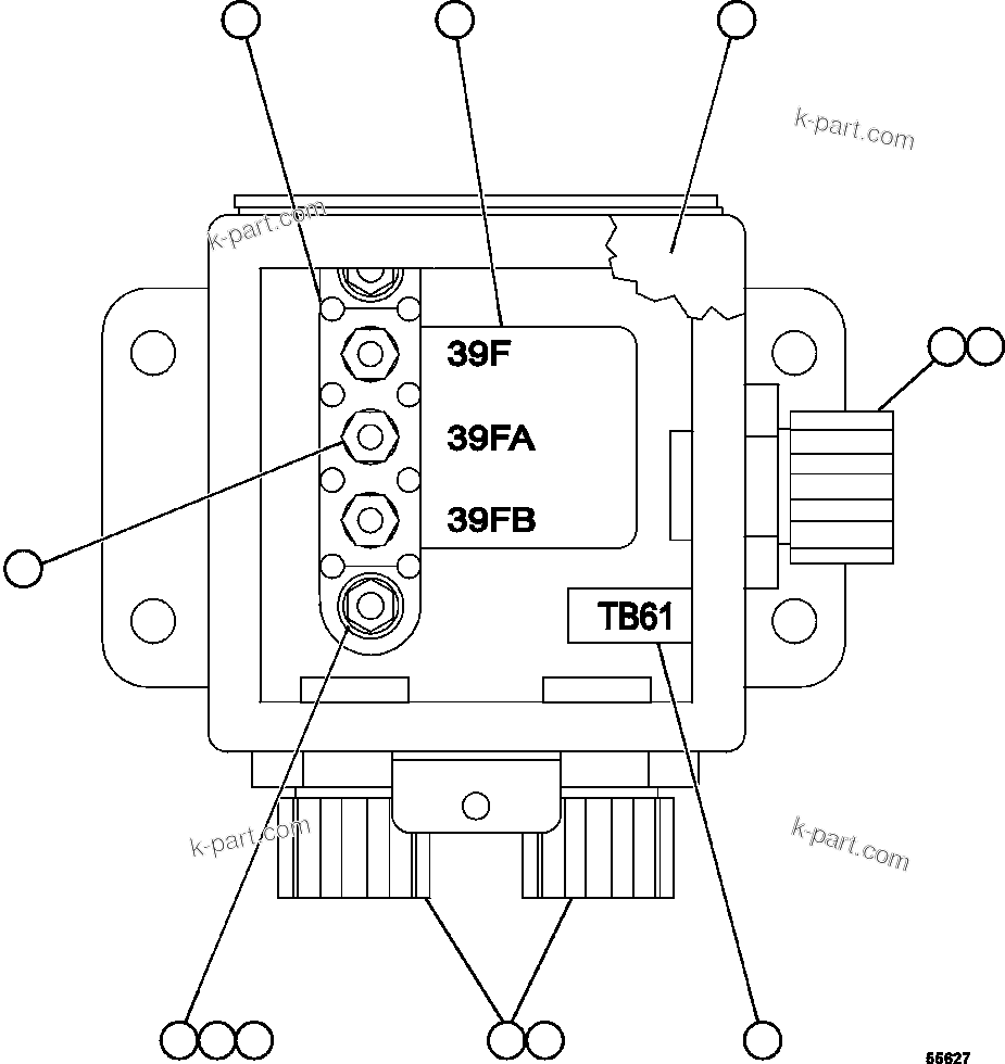 Komatsu parts book diagram for AFE47-GV 730E S/N A30648 - A30649   FOSKOR: JUNCTION BOX ASSEMBLY - REAR      EK7631