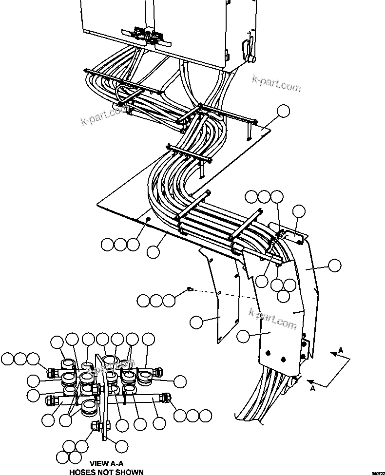 Komatsu parts book diagram for AFE47-GV 730E S/N A30648 - A30649   FOSKOR: HYDRAULICS CABINET/CAB PIPING   4/4