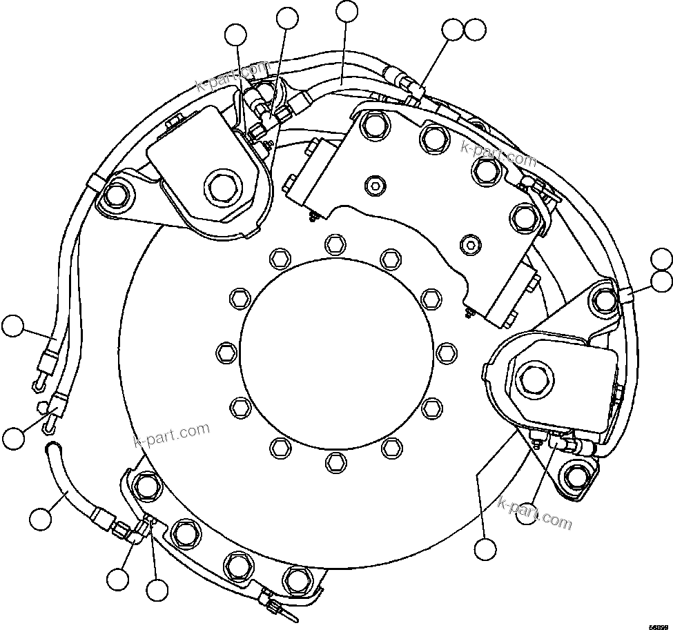 Komatsu parts book diagram for AFE47-GV 730E S/N A30648 - A30649   FOSKOR: REAR BRAKE PIPING   3/3